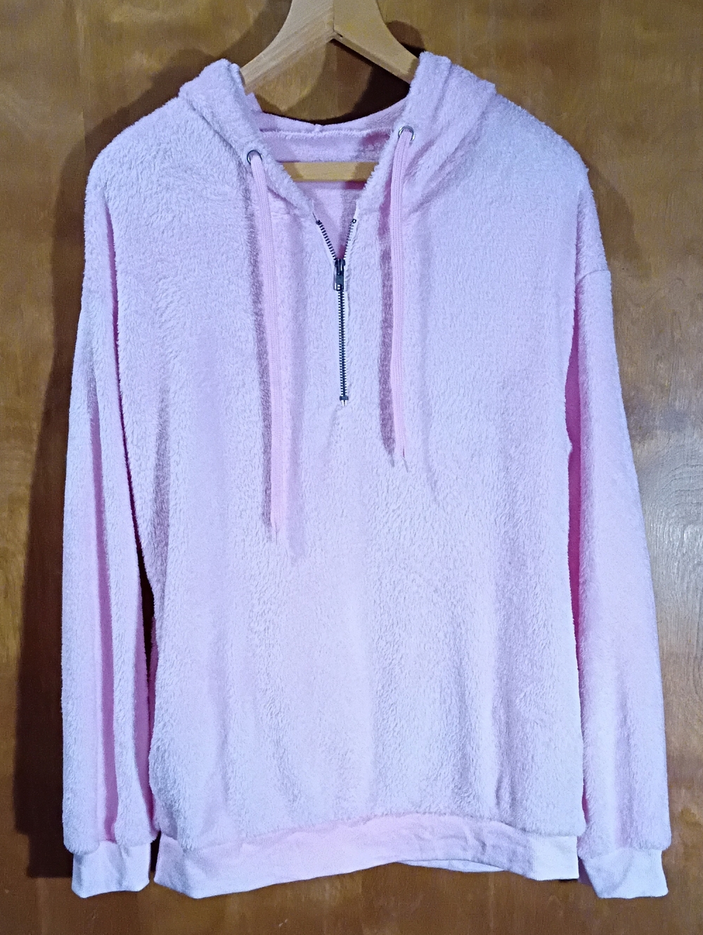 XL Super Soft Cozy Half-Zip Pink Sherpa Hoodie for Women Cute